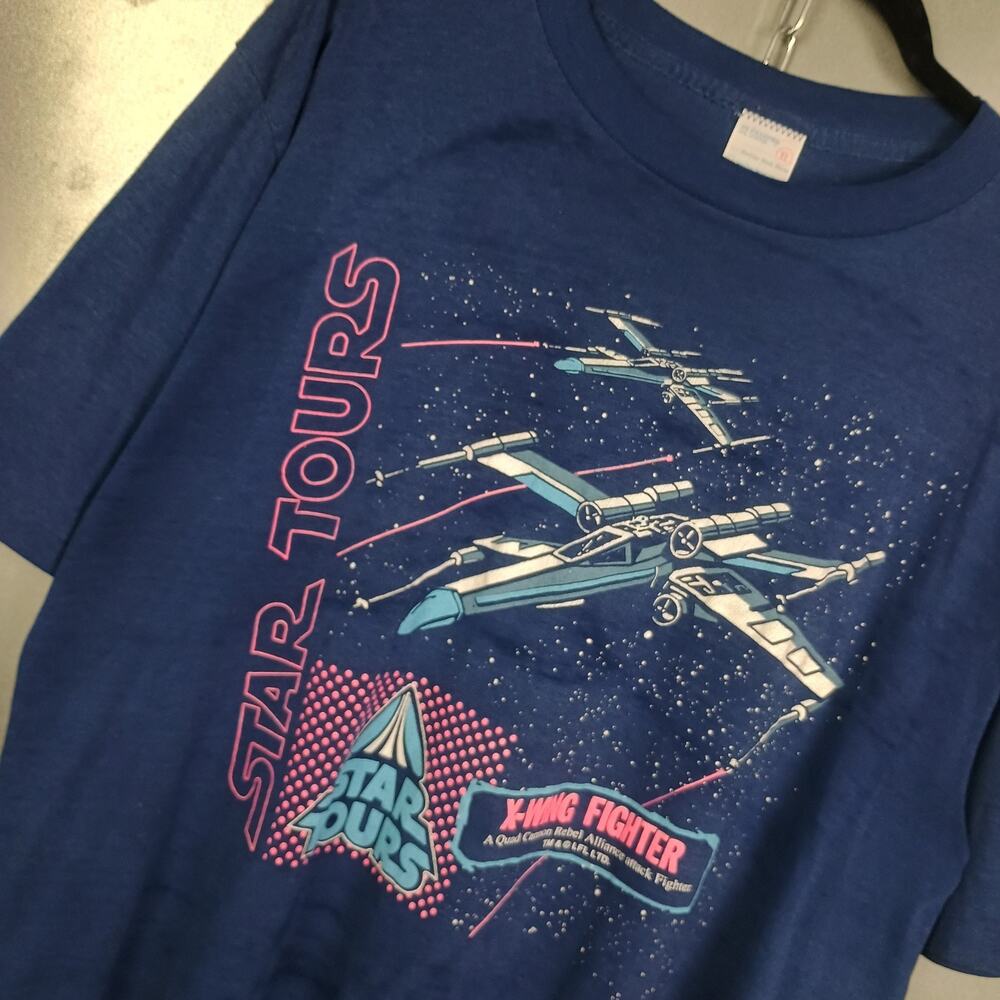 Star Tours T-shirt XL Walt Disney World X Wing Star Wars Movie Tee Vintage 80s